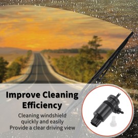 X AUTOHAUX Windshield Washer Pump with Grommet Windshield Washer Fluid Pump Fit for Dodge Durango for Jeep Compass Windshield Wiper Pump No.5179153AC - Pack of 1