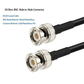 Superbat BNC Cable 25ft BNC Male to BNC Male Coax Cable 50 Ohm BNC Connectors RG58 Cable for Radio Antenna Tuner Scanner Oscilloscope Generator HD SDI HDMI Converter Video Balun etc.
