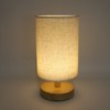 LED Bedside Lamp Touch Control Wood Nightstand Lamp Desk Cabinet