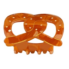 , Bread Hair Claw Clips Funny Food Pretzel Shaped Jaw Clip Cute Small Croissant Claws Barrettes for Women 3 Styles Brown (Large, 1 Pack)