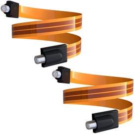 Greluma 2 Pcs Flat Coaxial RG6 F Type Jumper Cable for Windows and Doors, F Female to Female Coaxial Cable Compatible with TV Aerial