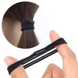 Black Hair Tie Black 3-Strand Hair Tie 1P Hairband Elastic (WFL8E8W) / 검정머리끈 검정 3줄 머리끈 1P 헤어밴드 고무줄 (WFL8E8W)