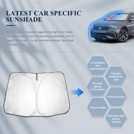 BIBIBO Tiguan Allspace Windscreen Cover, Car Cover Compatible with VW Tiguan Allspace SWB LWB 2016-2023, Car Sun Protection for Windscreen Foldable, Sun Visor Against UV Rays