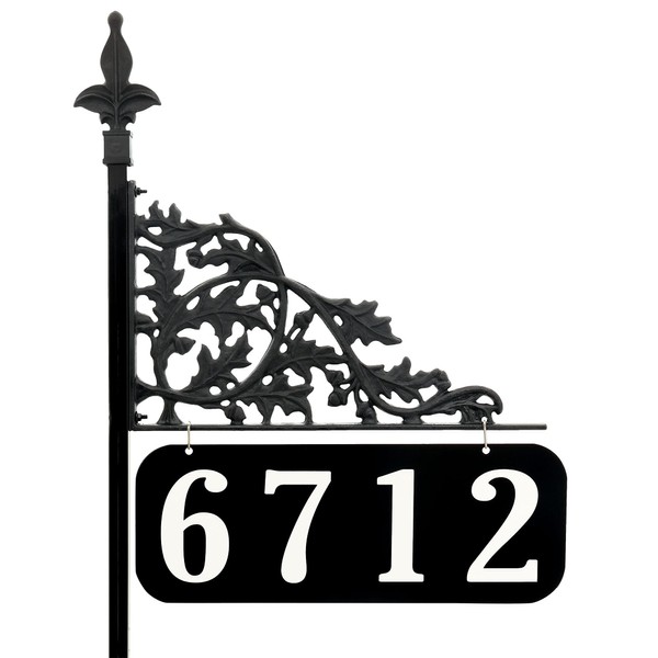 Address America USA Handcrafted Oak 30 Inch Reflective Address Sign - Double Sided - Easy to Read Day and Night - AS