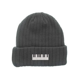 FB- Piano keys embroidered fleece beanie, insulated winter beanie, custom make beanie, cool gift (GREY) (GREY)