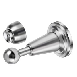 Door Stopper, 2 Pack Magnetic Door Stop, Soft-Catch Magnetic Door Catch, Door Hold Open, Stainless Steel, Brushed Satin Nickel Chrome, Hold Your Door Open Softly, Wall Mount, 2 Pack for Wide Doors