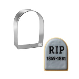 Tombstone Cookie Cutter 3.5 Inch - Made in the USA – Foose Cookie Cutters Tin Plated Steel Tombstone Cookie Mold