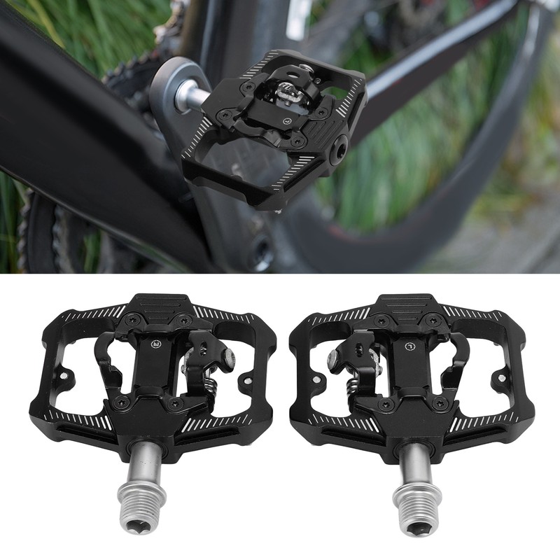 Dual Function Bicycle Pedal Flat Clipless Cleats 3 Sealed Bearings