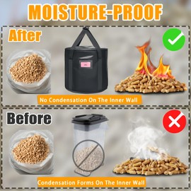 Upgraded 2PCS 32LBS Pellet Grills Stay Dry Pellet Bin - Wood Pellet Storage Bag Container - Smoker Pellet Dispenser - Anti-Shock Foam Layer Reduces Wood Pellets/Charcoal Chipping
