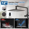 12" All Metal Shower Head, High Pressure 10-Spray Handheld Showerhead