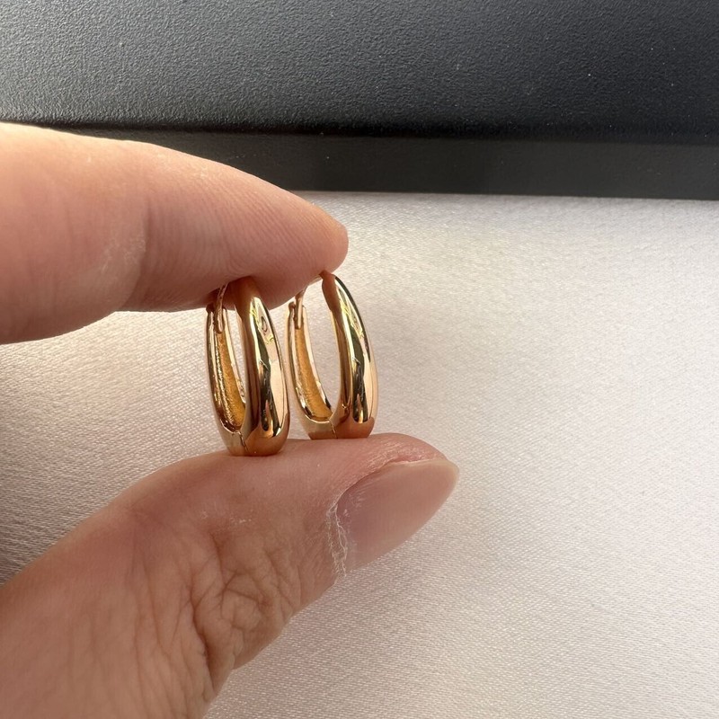 Unbranded Small Oval Gold Hoop Earrings for Women