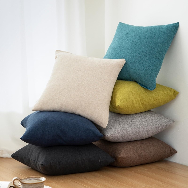 Haguko Set of 2 Linen Texture Nordic Peach Skin Soft
