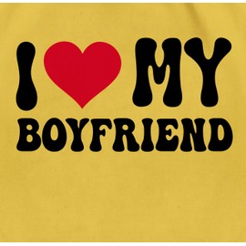 Turnbeutel Rucksack - Pärchen - Taschen - I love my boyfriend I Valentinstag Geschenke für Partnerin Weihnachten Geschenk Freundin Geschenke Partnerin Geschenkideen Geburtstag I Liebesgeschenk
