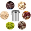 Coffee Container Large Airtight Stainless Steel Black Kitchen Storage Canister(Silver