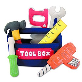 Pockets of Learning Tool Box Toy Set, Soft Play Set for Toddlers and Children, Fabric Activity Gift, Cloth Pretend Play Toy, Hammering and Pounding