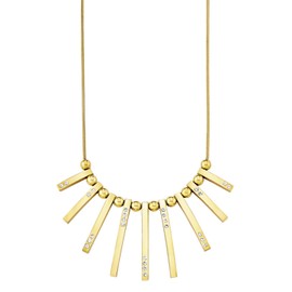 s.Oliver Women's Necklace 39 + 3 cm Stainless Steel IP Gold, Stainless steel, glass, Glass