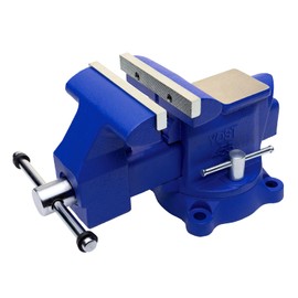 Yost Vises 455 Combination Vise | 5.5 Inch Jaw Width Heavy-Duty Utility Pipe and Bench Vise |Secure Grip with Swivel Base| Made with Cast Iron and Steel U Channel Bar | Blue