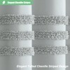 Dynamene 78 Inch Long Shower Curtain, Textured Tufted Chenille Striped