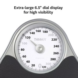 Thinner Extra-Large Dial Analog Precision Bathroom Scale Up to 330 lbs.