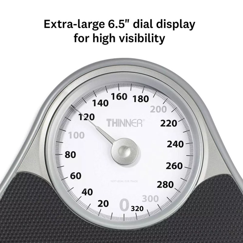 Thinner Extra-Large Dial Analog Precision Bathroom Scale Up to 330