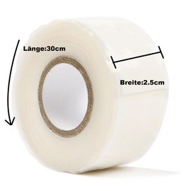 QILIMA Selbstverschweißendes Silikonband Wasserdicht Silikon Tape Reparaturband Ideal für Schlauchreparatur, Kabelreparatur, Rohrreparatur 2 Rollen 3 Meter/Rollen (Weiß)