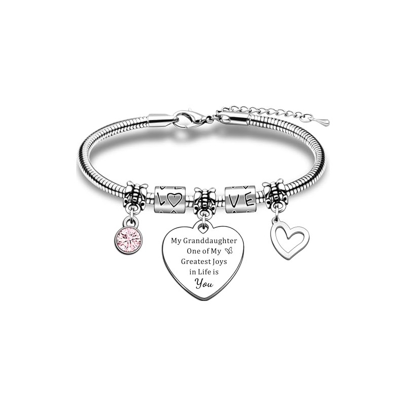 AMZQ Granddaughter Bracelet Gifts Granddaughter Birthday Gifts Christmas Presents-One of