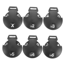 Kisangel 6pcs Golf Club Cover Number Label Golf Club Accessories Number Tag Golf Club Name Labels Interchangeable Golf Number Tag Golf Club Headcover Label Marker Plastic Black