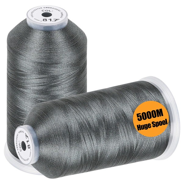 New brothread - 2 Huge Spools 5000M Each Polyester Embroidery
