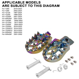 JFG RACING Dirt Bike Foot Pegs,Enamelling CNC Rest Pedal Footpegs for YZ65 18-23/YZ85 02-23/ YZ125 97-23/YZ250 98-23/YZ250F WR250F 01-23/YZ450F WR450F 03-23/YZ125X 17-23/YZ250X YZ250FX YZ450FX WR426F
