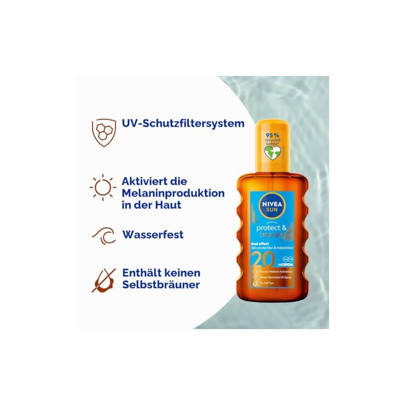 NIVEA SUN Protect & Bronze Sun Oil SPF 20, 200