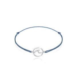 Elli Women's Bracelet Wave Beach Maritime Nylon Blue Trend in 925 Sterling Silver, Nylon Sterling Silver, None