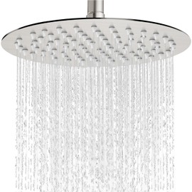Midanya Round Rainfall Shower Head High Pressure Stainless Steel Waterfall Large Rain Shower Head Ultra Thin Design,Brushed Nickel 16 Inch