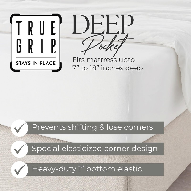 600 Thread Count Queen Bed Sheets Arctic White, Cotton Rich