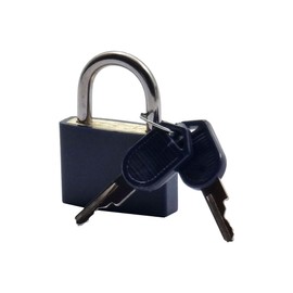 Travel Padlock with Keys – Stainless Steel & Plastic Luggage Lock – Set of 3 Assorted Colours (Black, Grey, Blue) – Compact 4 x 3 x 0.7cm – Secure Bags & Suitcases (Blue)