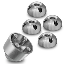 Stainless Steel Anti-Theft Nuts M6 M8 M10 M12 V2A Anti-Theft Security Nut V2A Nut Lock Anti-Theft Device 4-Hole (4 Nuts 1 Nut, M10 (Self-Locking)