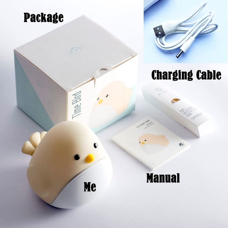 LED Kids Night Light Cute Little Bird Alarm Clock Night