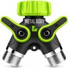 LIME 2 Way Garden Hose Splitter – Heavy Duty Metal