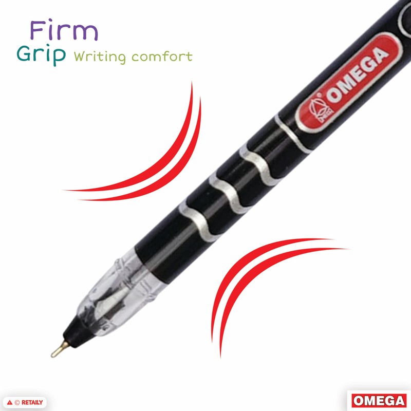 OMEGA Plus 925 Ballpoint Pens, BLACK, Fine Point (0.7 mm),