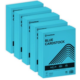 PrintWorks Professional Blue Bright Colored Cardstock, 1250 Sheets, Made in the USA, FSC Certified