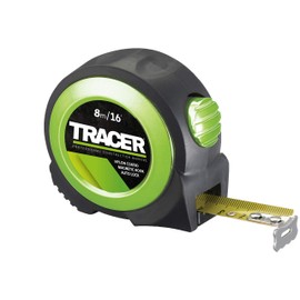 TRACER 8m Auto-Lock Tape Measure (Nylon Coated Tape Measure with Magnetic Hook and auto-Lock Feature)