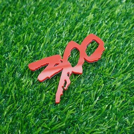 2PC 300 Drip Car Emblem Badges Custom Racing Aggressive Numbers Nameplate Letter Logo (Black Red)