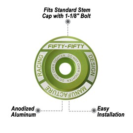 FIFTY-FIFTY Bike Headset Top Cap with Bolts, 1-1/8 Stem Top Cap with Bolt for MTB, Road Bike (Green)