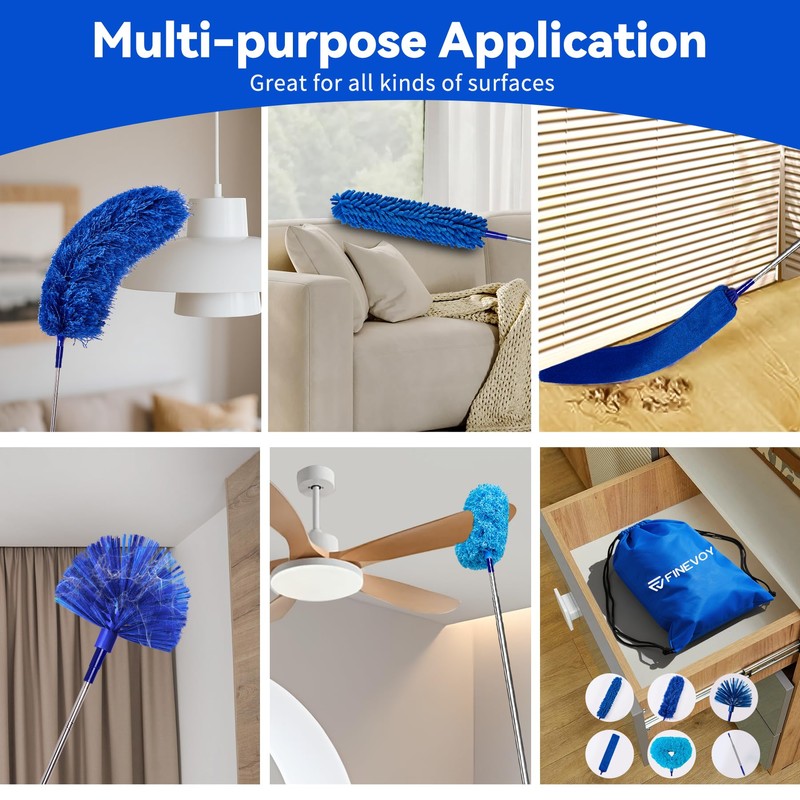 Dusters for Cleaning, Duster with Extension Pole 7 in 1