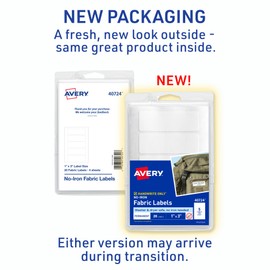 No Iron Fabric Label,4-sht,20/PK