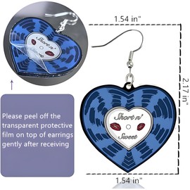Sabrina Carpenter Earrings Short and Sweet Earrings for Women Fans Acrylic Purple Heart Earrings Dangle Album Inspired Earrings Merch Accessories for Costume Outfit Dress Decoration Christmas Gift