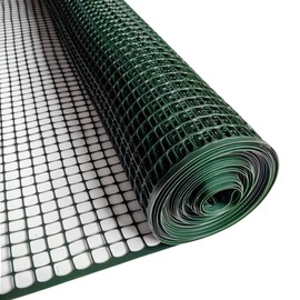 PotatoLife Plastic Hardware Mesh Netting, Temporary Fence, Tree Guards, Staircase Banister, Animal Barrier, Garden Netting, Poultry, with 50 Zip Ties (Green, 24'' x 15')