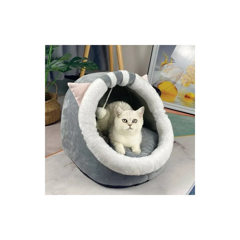 Casa Y Cama Gato Plegable Con Cojín Suave Para Mascota