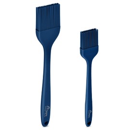 HOTEC HOTEC 2 pieces Set Basting Brushes Silicone Heat Resistant Pastry Brushes Spread Oil Butter Sauce Marinades for BBQ Grill Barbecue Baking Kitchen Cooking BPA Free Dishwasher Safe (Classic Blue)