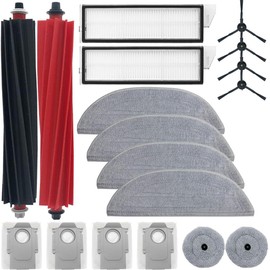 S8 Maxv Accessories Kit Compatible with Roborock S8 Max/MaxV Ultra Robot Vacuum, 2 Set Main Brush, 2 HEPA Filter, 4 Side Brush, 4 Mop Cloth + Edge Mop Cloth, 4 Dust Bag