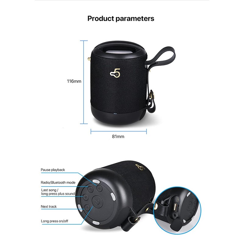 Zebra Technology Group Portable Bluetooth Speaker. Stereo Sound. Bluetooth 5.0